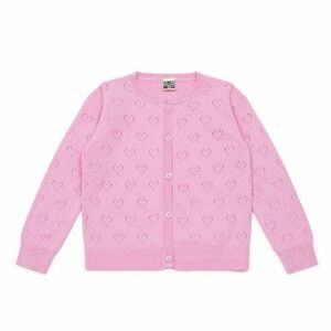 BONTON- Organic Cotton Hearts Cardigan, SZ 8